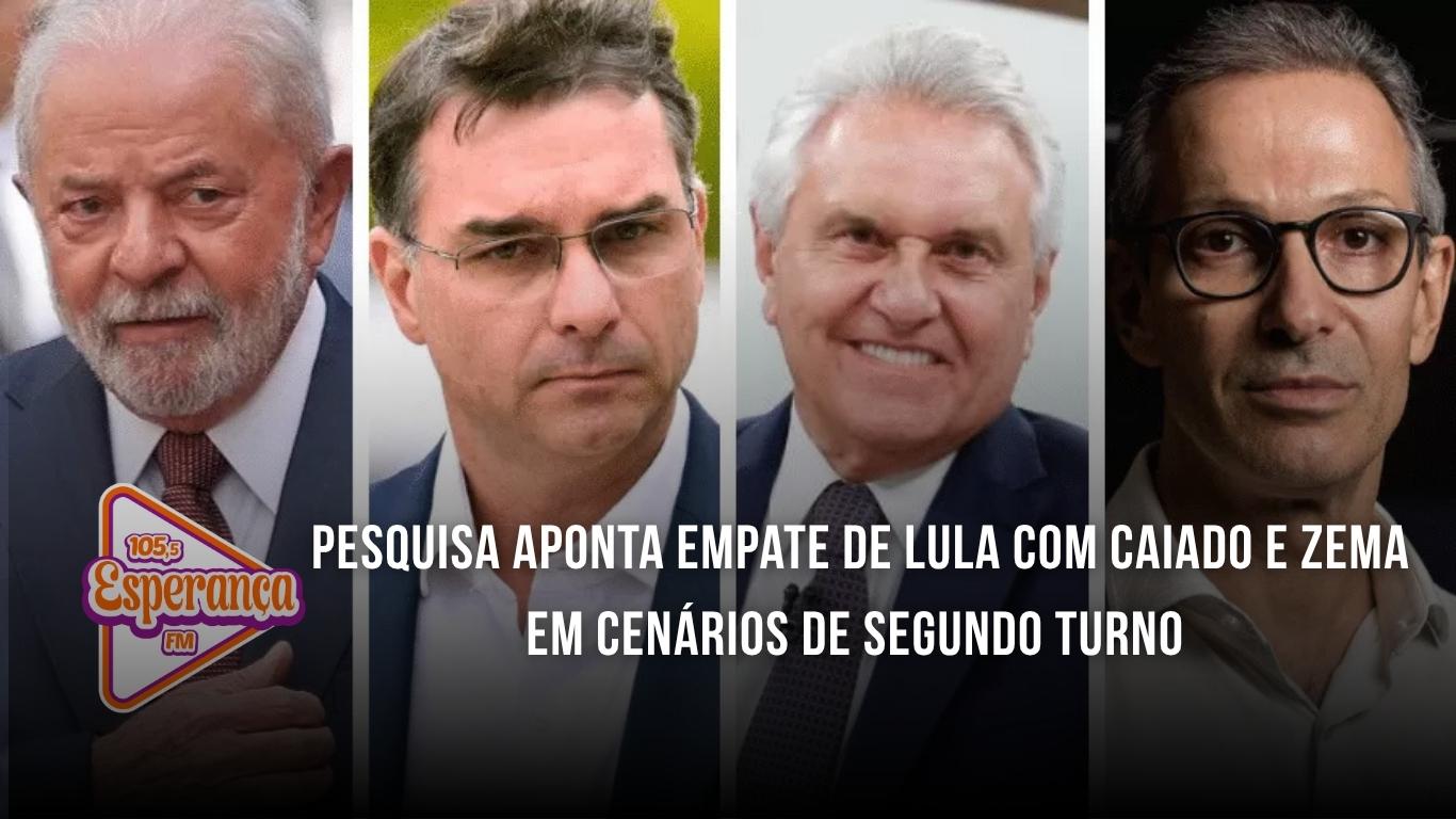 Pesquisa aponta empate de Lula com Caiado e Zema em cenários de segundo turno
