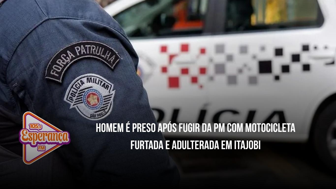 Homem é preso após fugir da PM com motocicleta furtada e adulterada em Itajobi