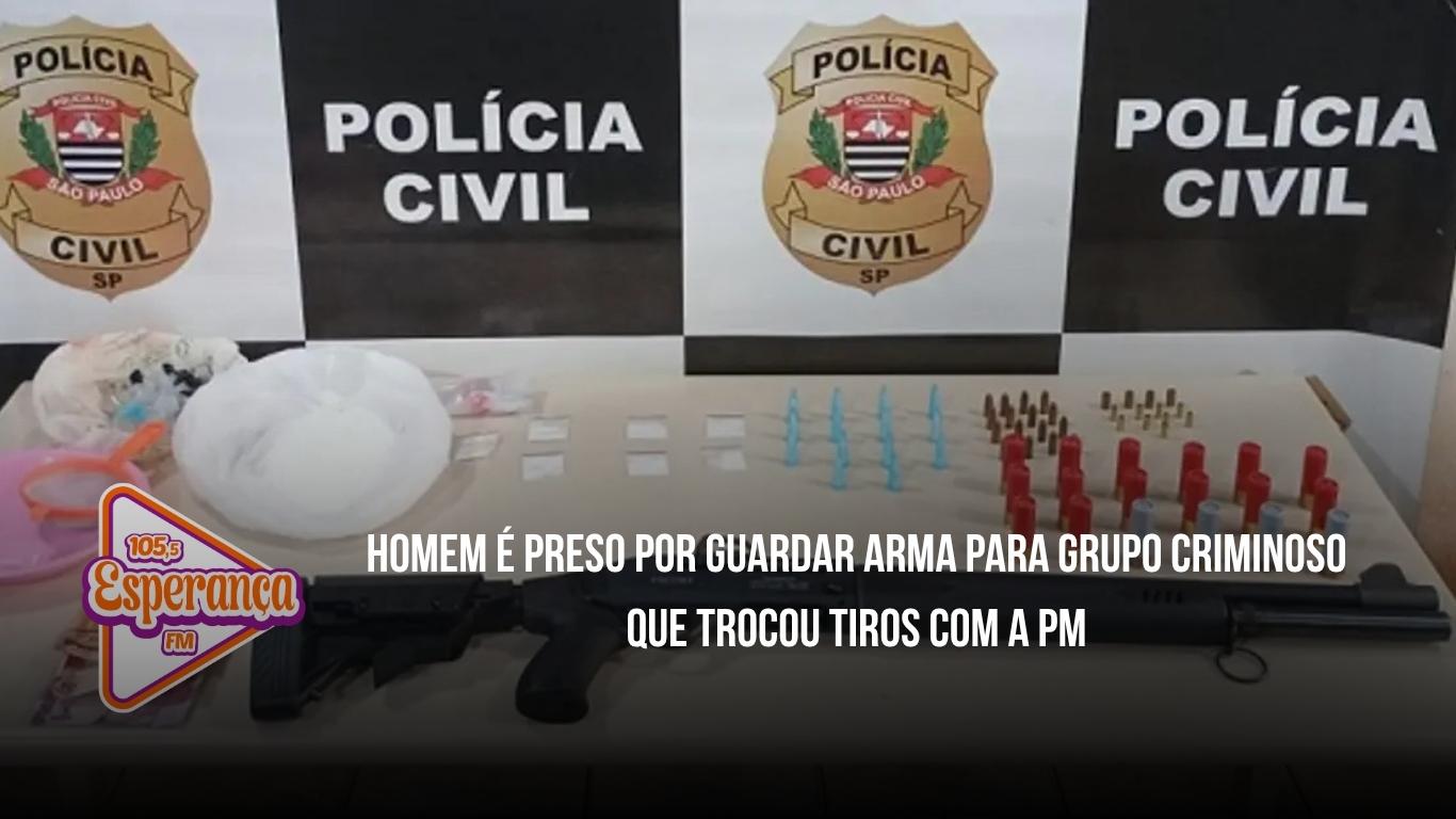 Homem é preso por guardar arma para grupo criminoso que trocou tiros com a PM