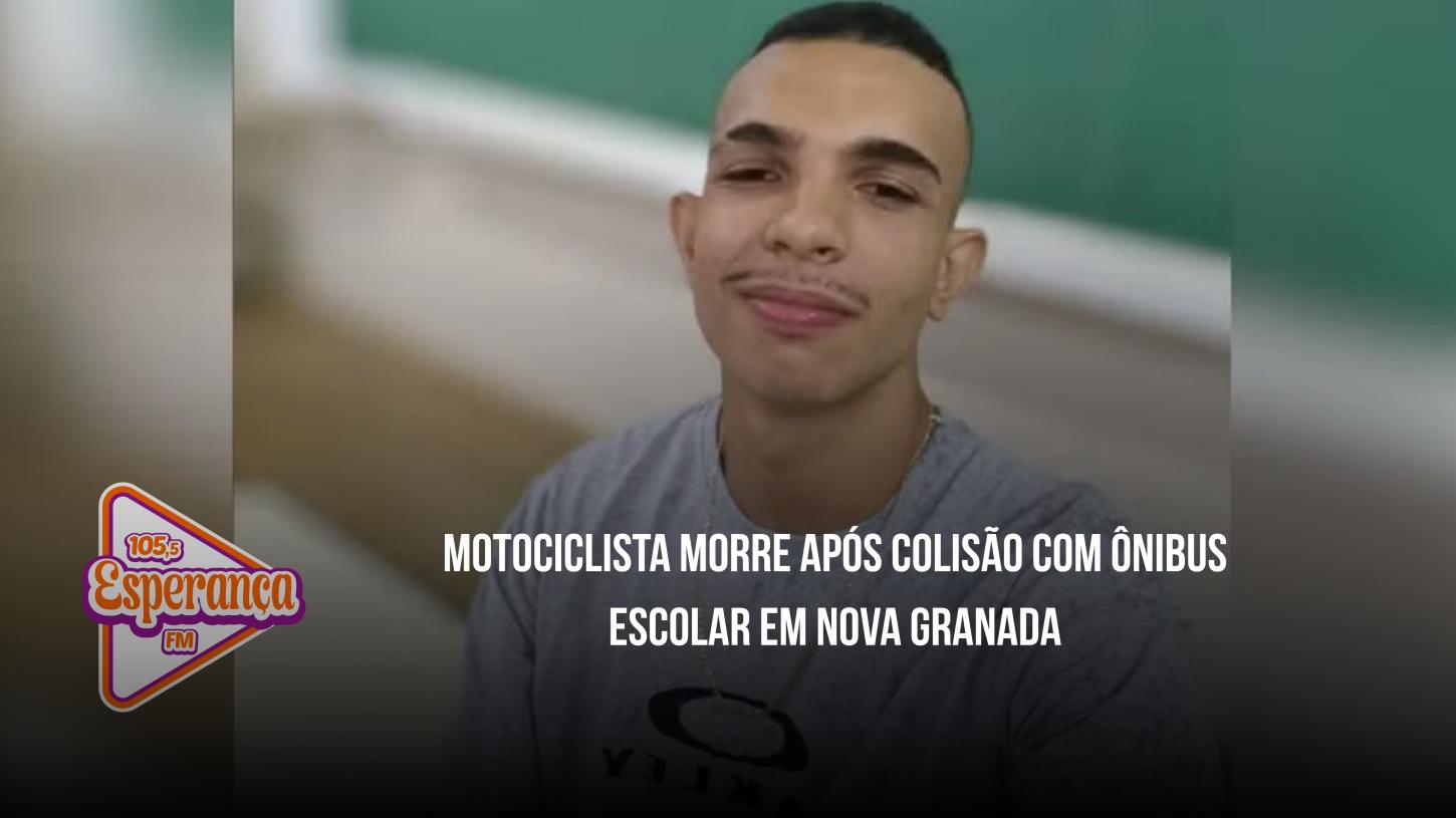 Motociclista morre após colisão com ônibus escolar em Nova Granada