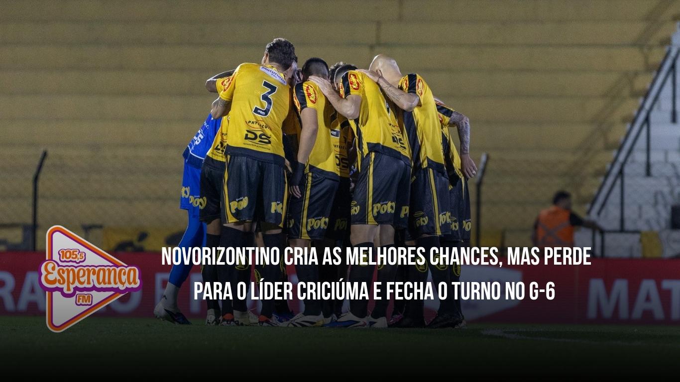 Novorizontino cria as melhores chances, mas perde para o líder Criciúma e fecha o turno no G-6 da Série B