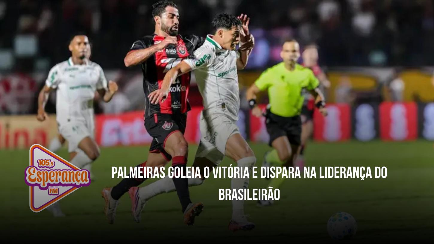 Palmeiras goleia o Vitória e dispara na liderança do Brasileirão