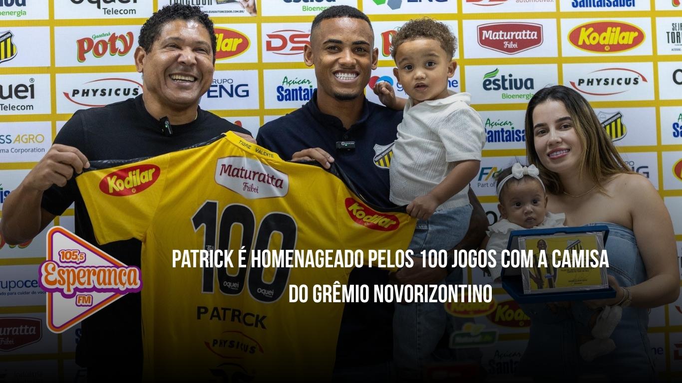 Patrick é homenageado pelos 100 jogos com a camisa do Grêmio Novorizontino