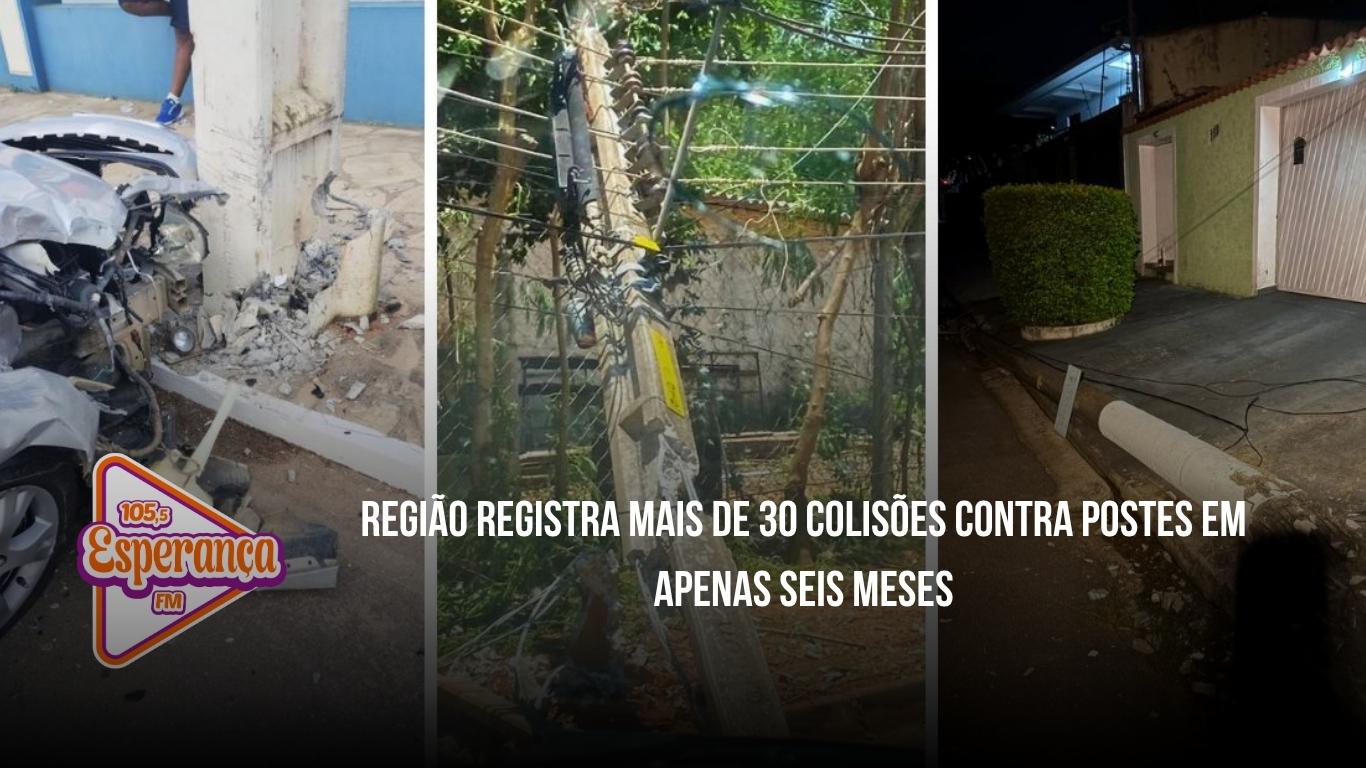 Região registra mais de 30 colisões contra postes em apenas seis meses