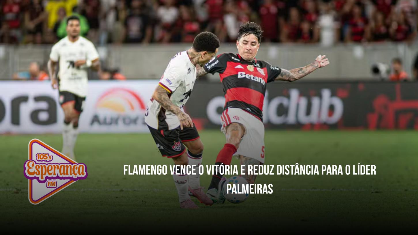 Flamengo vence o Vitória e reduz distância para o líder Palmeiras