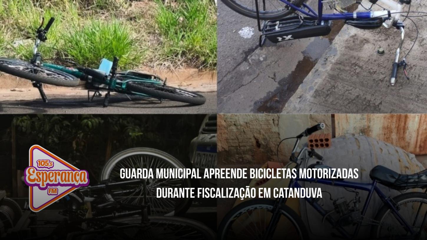 Guarda Municipal apreende bicicletas motorizadas durante fiscalização em Catanduva
