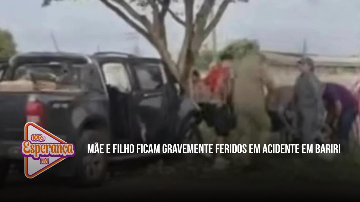 Mãe e filho ficam gravemente feridos em acidente em Bariri