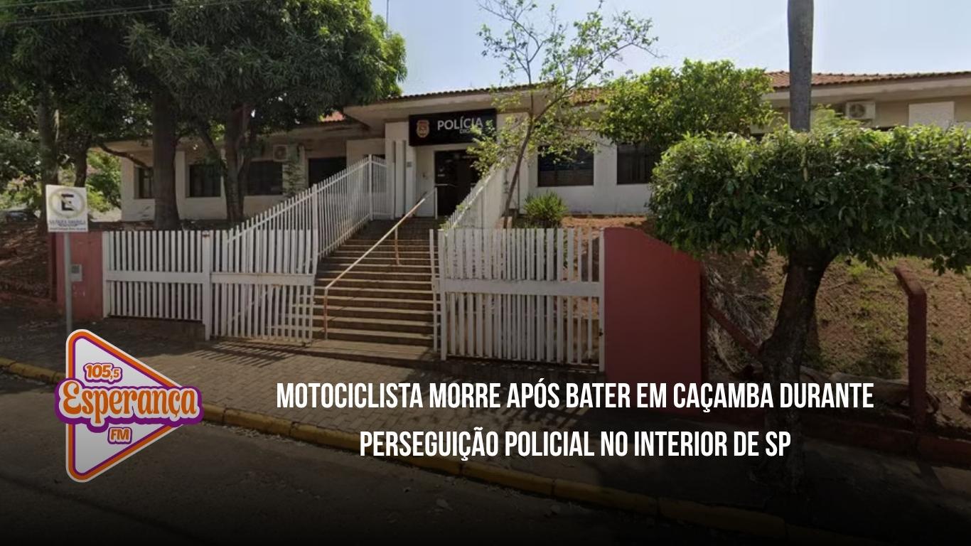 Motociclista morre após bater em caçamba durante perseguição policial no interior de SP