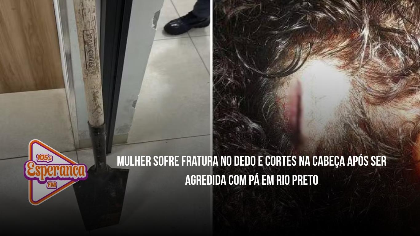 Mulher sofre fratura no dedo e cortes na cabeça após ser agredida com pá em Rio Preto