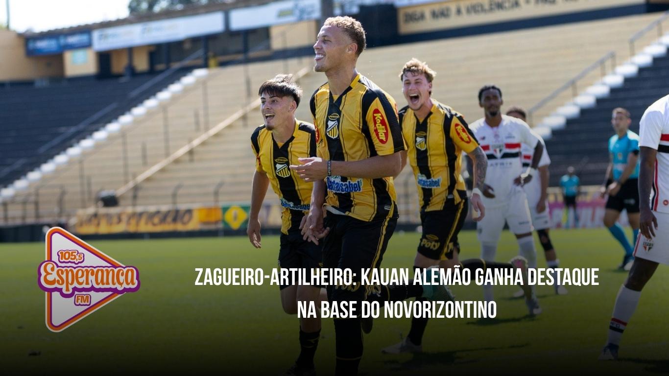 Zagueiro-artilheiro: Kauan Alemão ganha destaque na base do Novorizontino