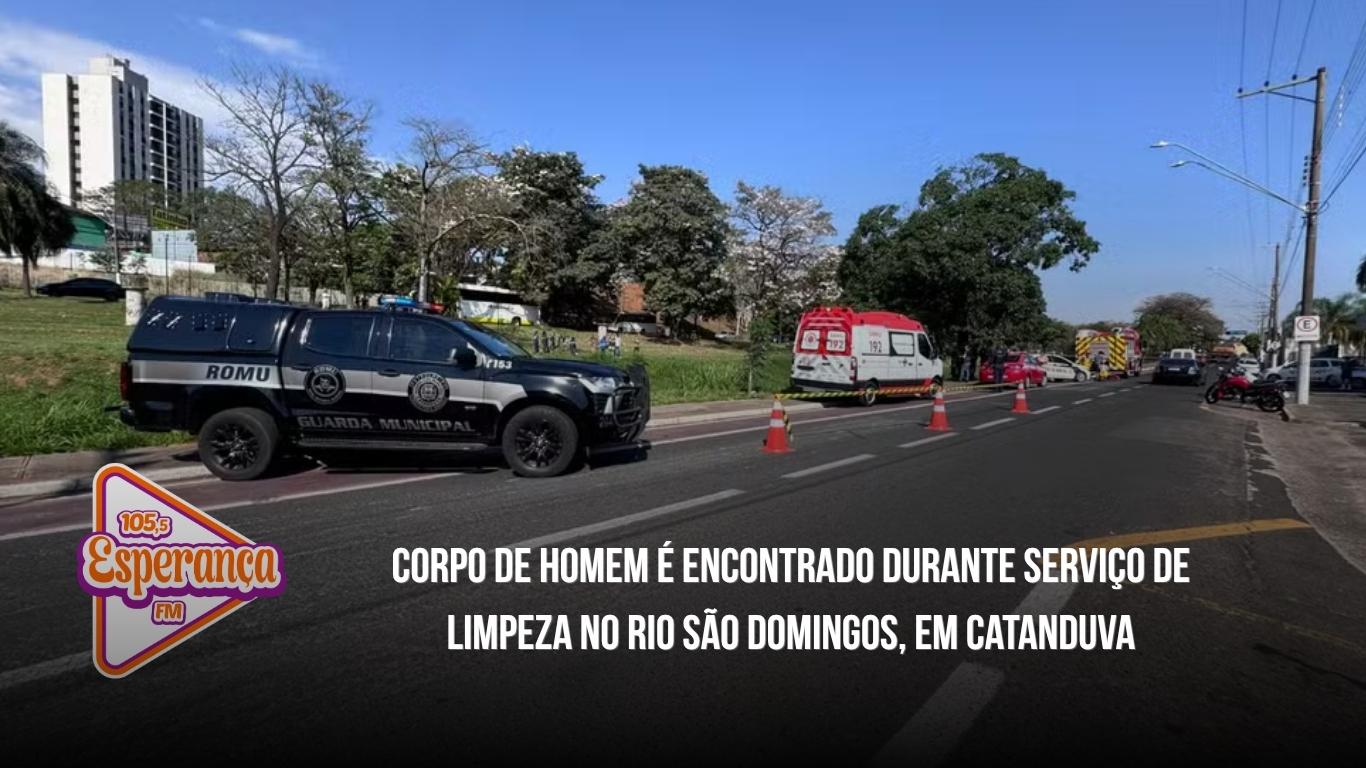 Corpo de homem é encontrado durante serviço de limpeza no Rio São Domingos, em Catanduva