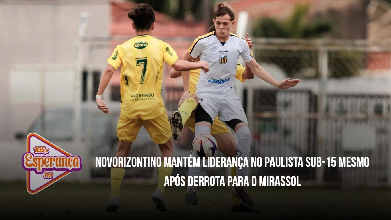 Novorizontino mantém liderança no Paulista Sub-15 mesmo após derrota para o Mirassol