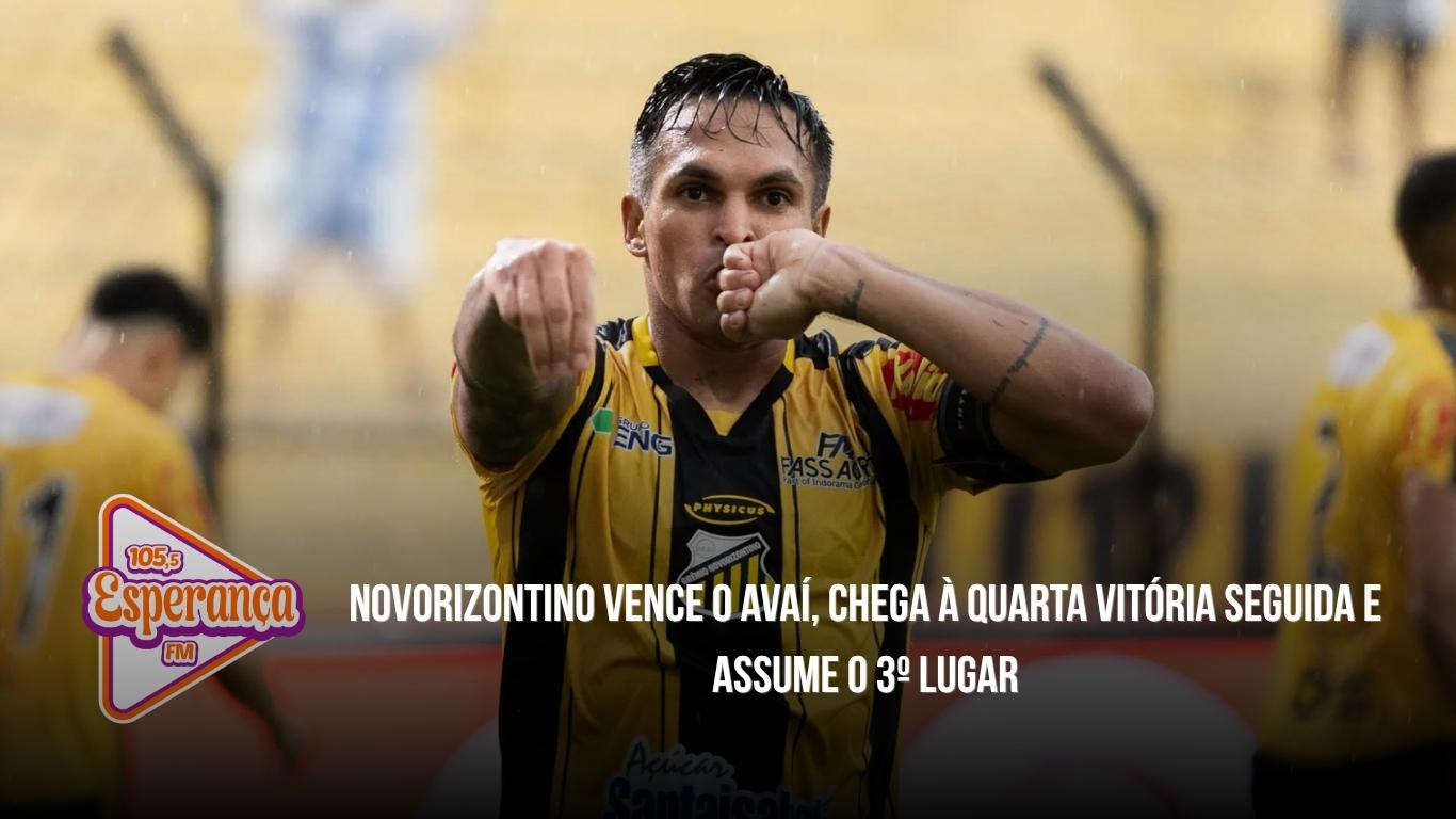 Novorizontino vence o Avaí, chega à quarta vitória seguida e assume o 3º lugar