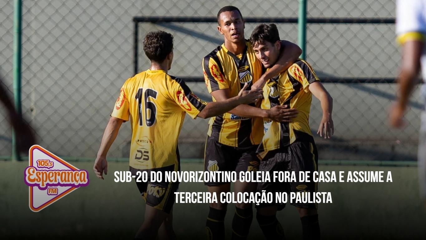 Sub-20 do Novorizontino goleia fora de casa e assume a terceira colocação no Paulista
