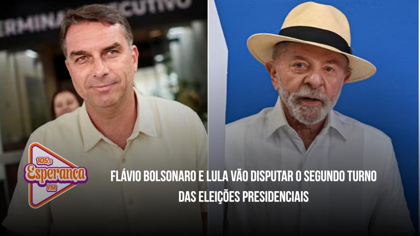 Flávio Bolsonaro e Lula vão disputar o segundo turno das eleições presidenciais