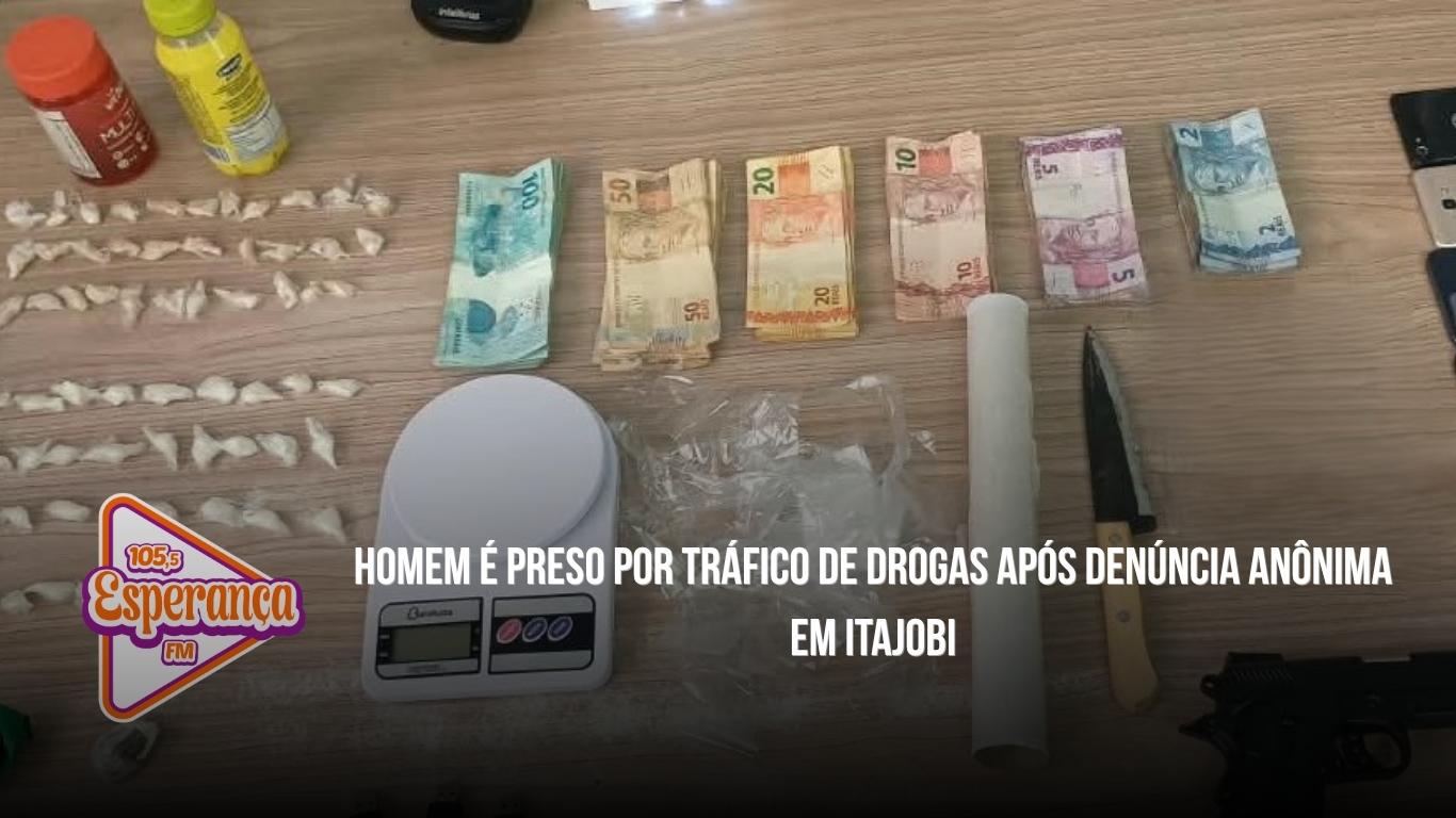 Homem é preso por tráfico de drogas após denúncia anônima em Itajobi