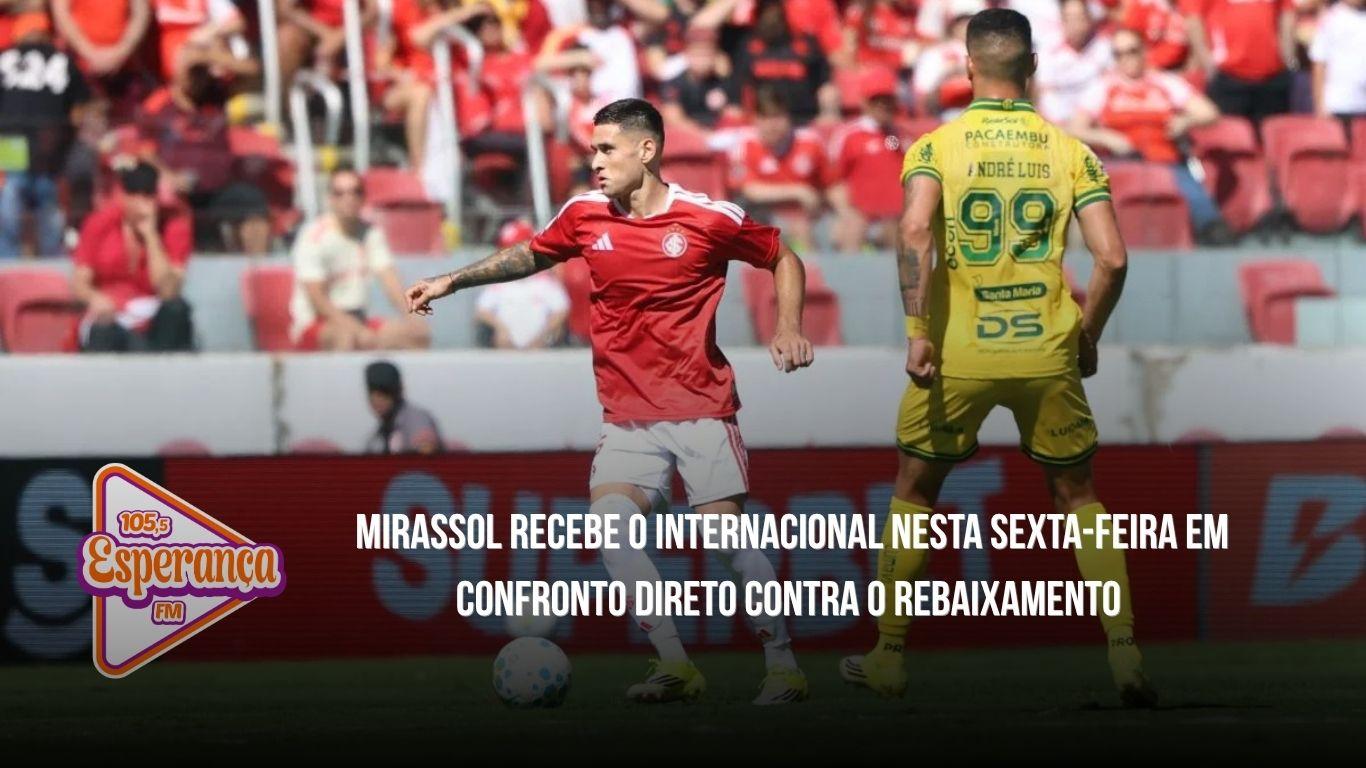 Mirassol recebe o Internacional nesta sexta-feira em confronto direto contra o rebaixamento