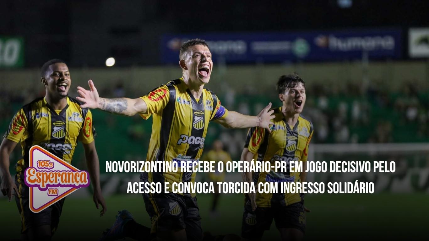 Novorizontino recebe o Operário-PR em jogo decisivo pelo acesso e convoca torcida com Ingresso Solidário