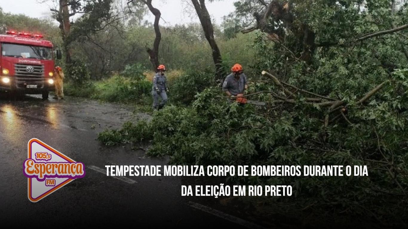 Tempestade mobiliza Corpo de Bombeiros durante o dia da eleição em Rio Preto