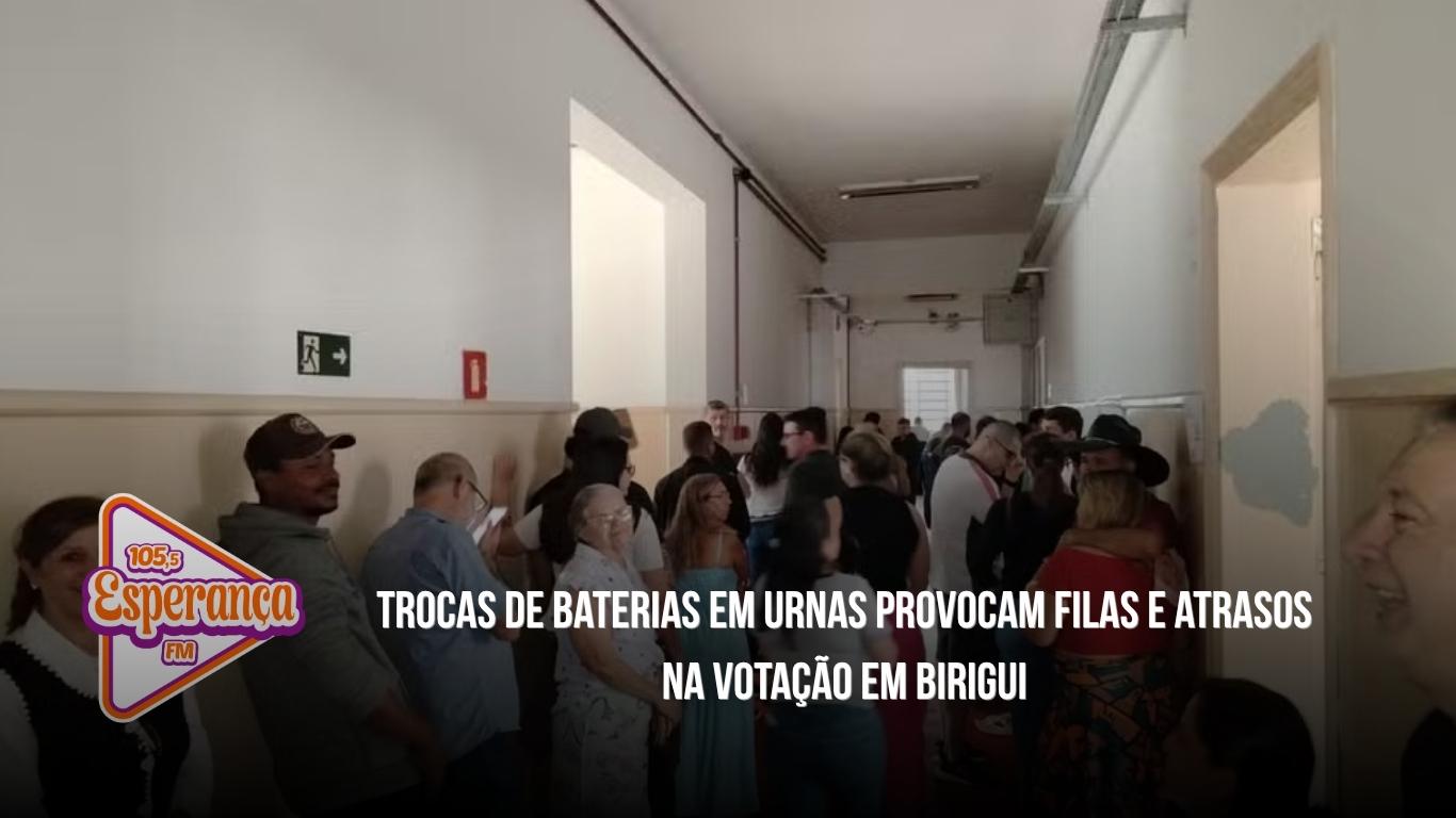Trocas de baterias em urnas provocam filas e atrasos na votação em Birigui